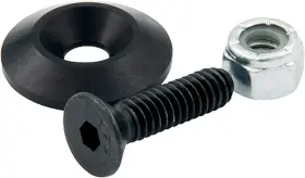 All18633-50 Allstar Performance 1/4 Inch Countersunk Bolt 1 Washer Black 50 Pack