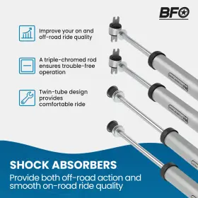 O57g9f Bfo Front Rear Shock Absorbers For Jeep Wrangler Jk 4wd 2007-2018 Fit 3-4.5 Inch Lift #2