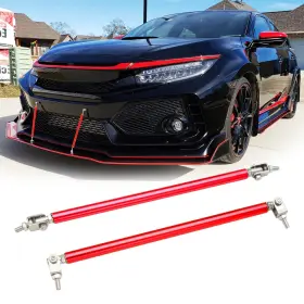 Dasusxjljjm002 Dreamotor 2pcs 8 Inch -11 Adjustable Bumper Lip Splitter Support Rod Red