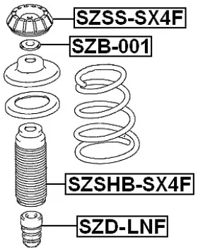 41710-79j01 Febest Szss-sx4f Front Strut Mount Shock Absorber Support Oem #2
