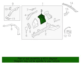 Fr3z-3a435-b Ford 2015-2023 Mustang Strut Tower Housing - Right Front #3