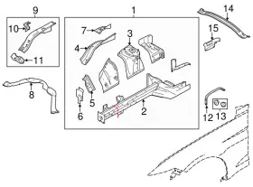 Fr3z-3a435-b Ford 2015-2023 Mustang Strut Tower Housing - Right Front