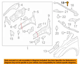 W710-962s440 Ford Oem Front Suspension-strut Mount Bolt W710962s440