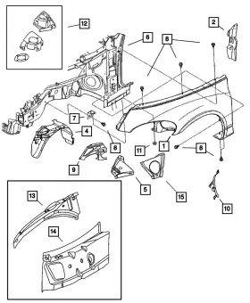 04724521ab Mopar Genuine Fender Side Shield Panel Left 4724521ab