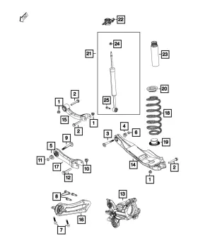 68239131aa Mopar Genuine Rear Shock Mount Assembly Left