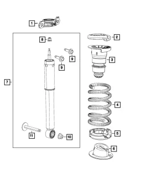 68442258aa Mopar Genuine Rear Shock Mount Assembly