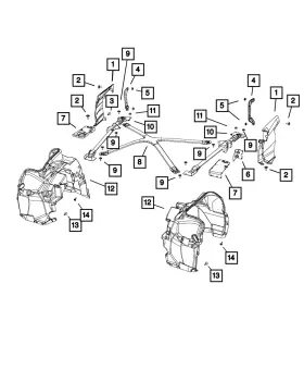 77070064 Mopar Genuine Engine Box Reinforcement Brace