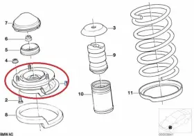 003-80-11266 Mtc Suspension Front Shock Mount Guide For 1991-1997 Bmw 325i/is 840ci 850csi/ci 850