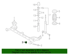54588-0m008 Nissan Genuine Axle Beam Nut #3