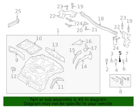 Paf-008-979 Porsche Genuine Rear Inner Structure Insert #2