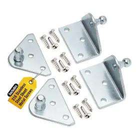 Pro Chutes 740931855545 10mm Ball Stud Mounting Silver Bracket For Gas X2 Flat Angled