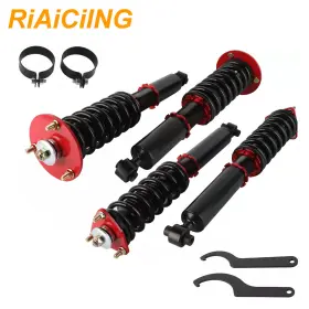 H-cov604-bk-rd Riaiciing Coilover Suspension Kit Adjustable Damper Shock For 06-13 Lexus Is250 Is350 Rwd
