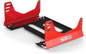 Scog02400nrrs Sparco Seat Bracket Pro Side Aluminum Black / Red Anodized Each