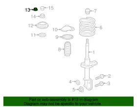 902380015 Subaru Genuine Upper Mount Lock Nut #2