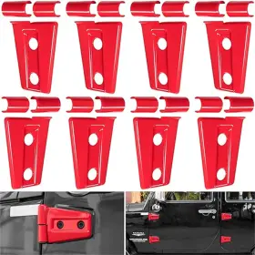 Unicars 475106399455 8x For Jeep Wrangler Jl Jt 18 Red Car Door Hinge Protect Decor Cover Trim Bezel