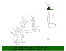 1j0-513-353-d Volkswagen Genuine Shock Mount #2 1j0-513-353-d Volkswagen Genuine Shock Mount #2