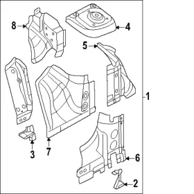 Volkswagen 1n3-805-115 Genuine Strut Tower