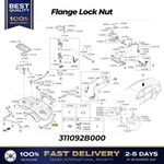 Genuine Flange Lock Nut 311092B000 For Hyundai Genesis Kia. Fixed Price $44.00.