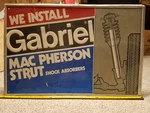 Rare 80'S "we Install Gabriel Macpherson Strut Shock Absorber" Tin Sign 36X24". Fixed Price $168.47.