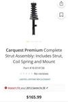 New Carquest 1992-2003 Lexus/toyota Suspension Strut And Coil Spring Assembly. Fixed Price $95.00.