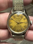 Vintage 1950S Benrus Shock Absorber Rare Textured Honeycomb Dial 10K Gf. Fixed Price $240.00.