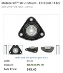 AD1132 Motorcraft Shock And Strut Mount Front Upper Ford Focus 2016-2018. Fixed Price $32.00.