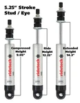 Ridetech 22159845 Hq Series Adjustable Front Shock - 5.25" Stroke. Fixed Price $275.95.