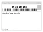 Genuine Bmw Ring, Strut Tower Brace, Rig 51-61-8-055-092 New. Fixed Price $176.76.
