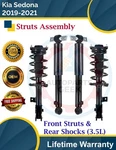 New Oe Front Struts & Rear Shocks For 2019-2021 Kia Sedona Lifetime Warranty. Fixed Price $461.85.