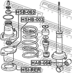 Febest 1994-2001 Acura Integra Rear Shock Absorber Bushing HSB-063. Fixed Price $39.00.