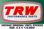 Trw Performance Parts Vintage Original Vinyl Decal Sticker Engine Racing-drag. Fixed Price $8.72.